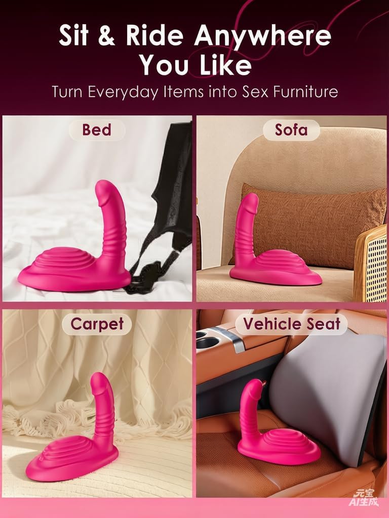 Riding Grinding Thrusting Dildo Vibrator - Remote Control Sex Grinders with 9 Thrusts & Vibrations for Clit Perineum G Spot Stimulation, Women Female Sex Toy Adult Toys & Games Sex Machine Dildos