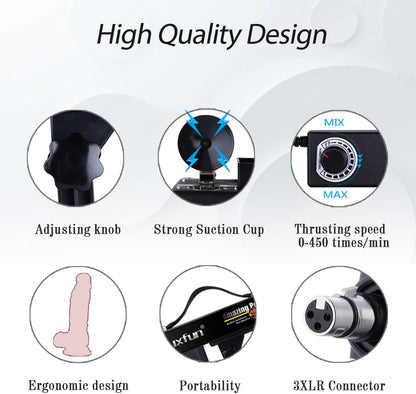 Sex Machine Dildo Machine with Realistic Dildo,Fuck Machine for Women with 3XLR Connector,Thrusting Sex Machine for Man,Adult Toys Sex Toy with 8 Accessories