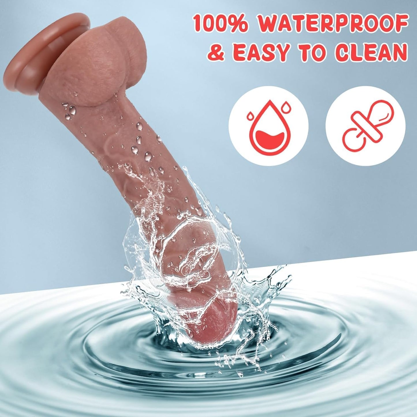 Realistic Dildo – 7.8 Liquid Silicone Toy with Strong Suction Cup, Lifelike Veiny Texture & Resilient Firmness, Hands-Free G Spot Focused Design for Women & Beginners