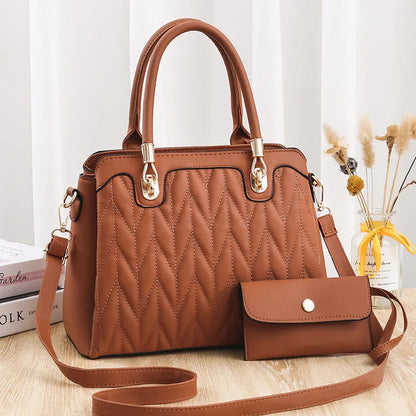 2024 Fashion New Women's Shoulder Bag Wrinkled PU Handbag Luxury Brand Designer Crossbody Bag Large Capacity Commuter Tote Bag
