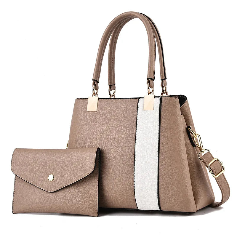Luxury Handbags Messenger Bags Women Leather Tote Bags Quality Leather Ladies Luxury Designer 2 Piece Set Ladies Bags Handbag